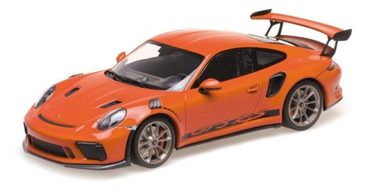 Minichamps 155 068225 Porsche 911 GT3RS (991.2) 2019 Lava Orange W/ Platinum Wheels Sealed Body