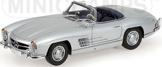 Minichamps 180 039030 Mercedes Benz 300 SL Roadster (W198) 1957 Silver (Opening Parts) 1/18