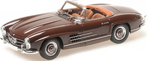 Minichamps 180 039037 Mercedes Benz 300 SL Roadster (W198) 1957 Dark Red (Opening Parts) 1/18