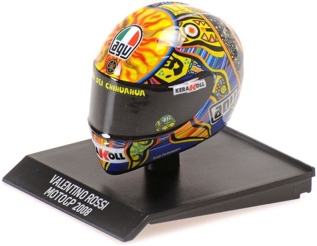Minichamps 315 080046 Valentino Rossi Helmet Moto GP 2008 1/10 Scale *PRE ORDER £ 14.99*