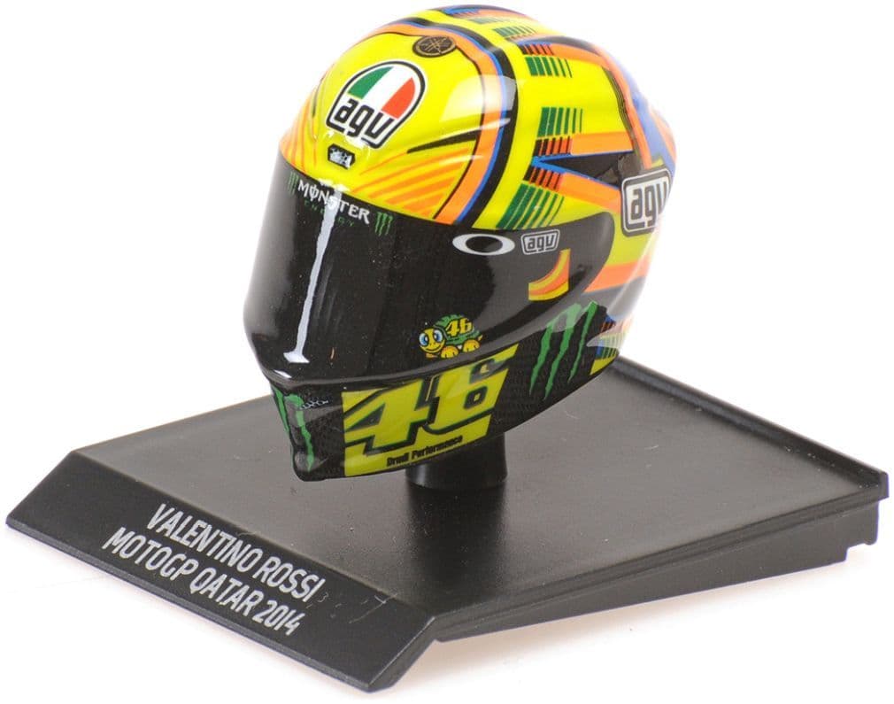 Minichamps 315 140056 Valentino Rossi Helmet Moto GP Qatar 2014 1/10 Scale *PRE ORDER £ 14.99*