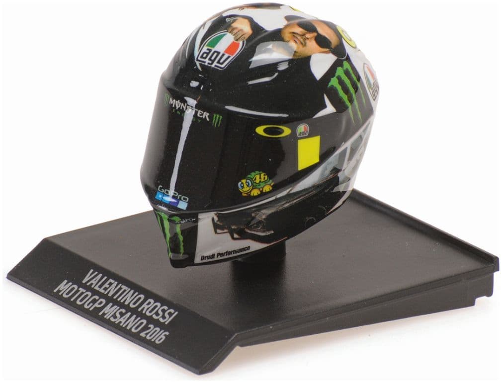 Minichamps 315 160096 Valentino Rossi Helmet Moto GP Misano 2016 1/10 Scale *PRE ORDER £ 14.99*