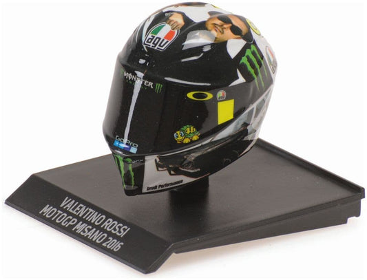 Minichamps 315 160096 Valentino Rossi Helmet Moto GP Misano 2016 1/10 Scale *PRE ORDER £ 14.99*