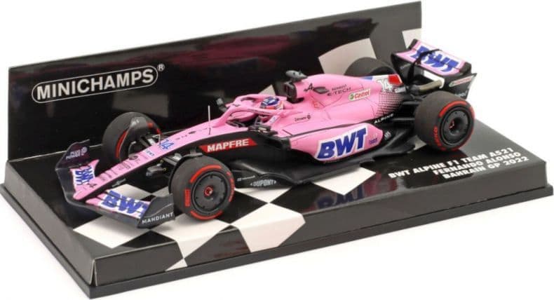 Minichamps 417 220114 BWT Alpine F1 Team A522 Fernando Alonso Bahrain GP 2022 1/43 Scale