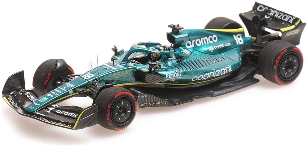 Minichamps 417 220118 Aston Martin Aramco Cognizant AMR22 Lance Stroll Bahrain GP 22 1/43 Scale