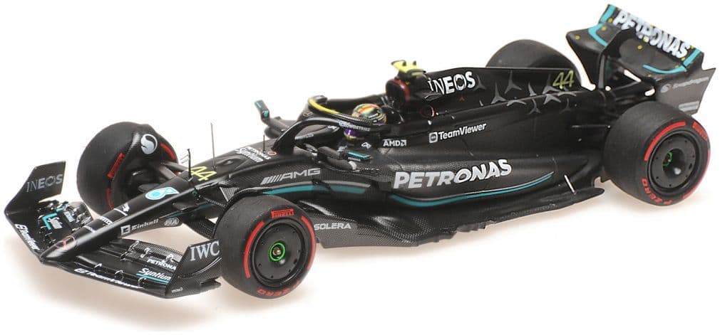 Minichamps 417 230844 Mercedes AMG Petronas F1 W14 E Lewis Hamilton 2nd Spain 2023 1/43 Scale
