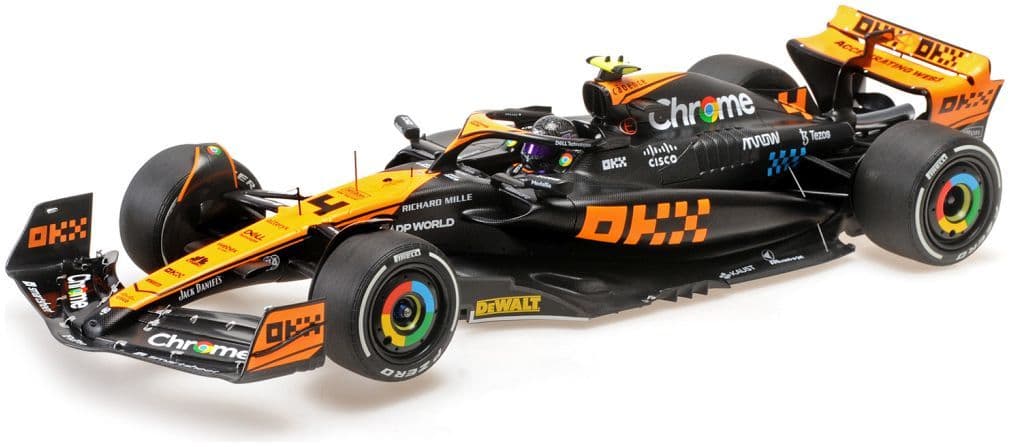 Minichamps 537 233404 McLaren F1 Team MCL60 L.Norris 2nd SGP 2023 1/18 Scale PRE ORDER £220.83