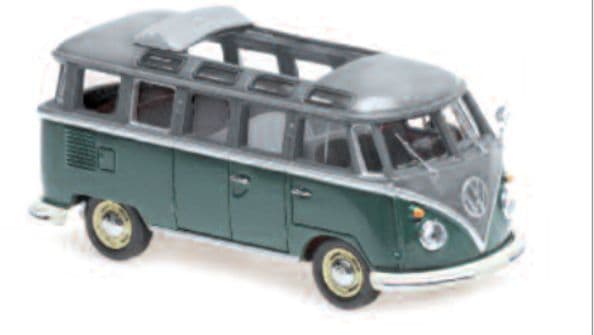 Minichamps 940 052300 VW Samba Bus 1961 Grey/Green 1/43 Scale