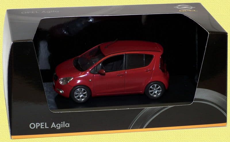 Schuco 1088095, 1:43 Scale Opel / Vauxhall Agila Mk2 2008, Red, Dealer Package