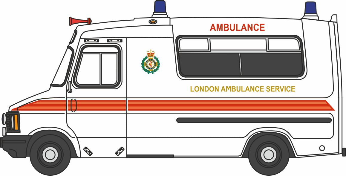Oxford 76HAN002 Bedford CF Hanlon Ambulance London Ambulance Service (OFAH) 1/76 Scale (OO) *PRE ORDER £12.95*