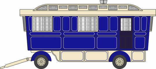 Oxford 76SCV003 Showmans Caravan Blue/Cream 1/76 Scale (OO) *PRE ORDER £19.95*