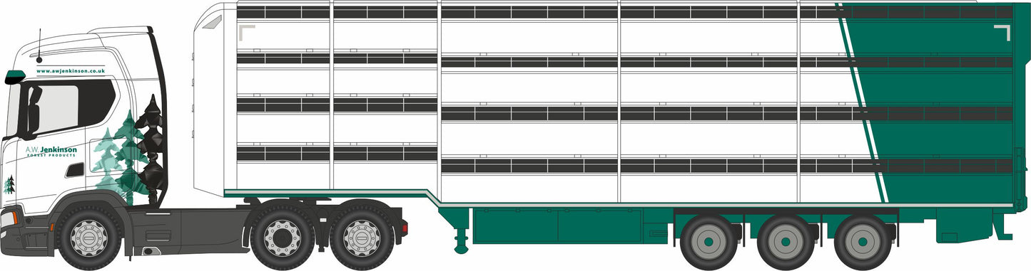 Oxford 76SNG006 Scania S Series Livestock Trailer A W Jenkinson 1/76 Scale (OO) *PRE ORDER £27.85*