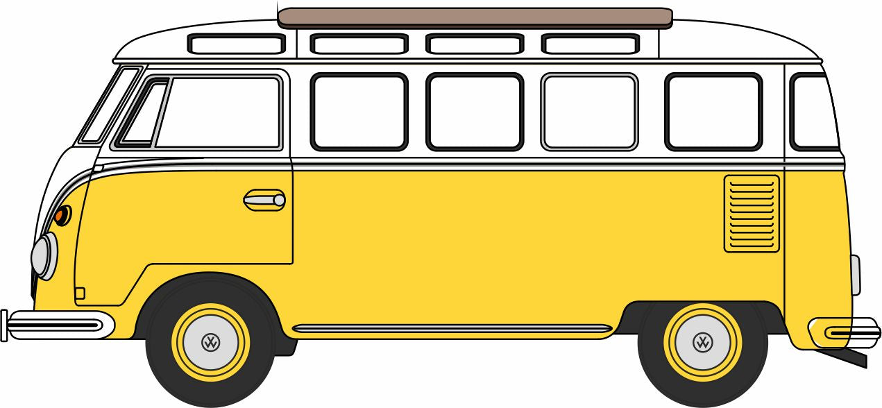 Oxford 76VWS014 VW T1 Samba Bus Yellow/White 1/76 Scale (OO) *PRE ORDER £9.95*