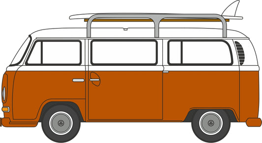 Oxford NVW022 VW T2 Bay Window Bus/Surfboards Signal Orange/White 1/148 Scale (N) *PRE ORDER £7.45*