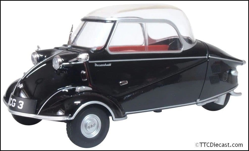 Oxford 18MBC007 Messerschmitt KR200 Bubble Top Black 1:18 Scale