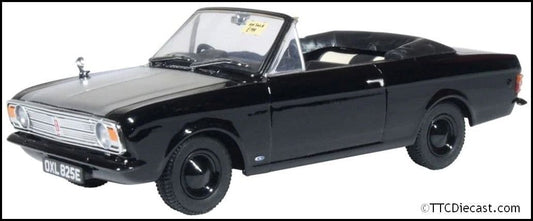 Oxford 43CCC004 Ford Cortina MkII Crayford Conv. Black /White 1/43 Scale