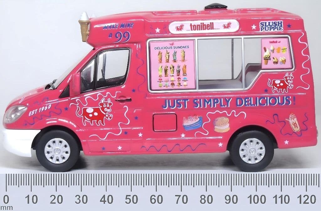 Oxford 43WM009 Mercedes Whitby Mondial Ice Cream Van 1:43 Scale