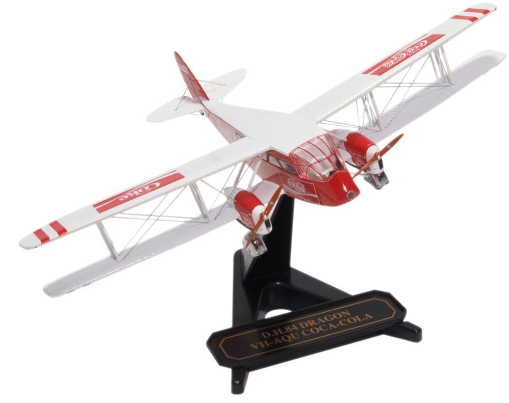 Oxford 72DG002CC DH84 Dragon VH-AQU Coca Cola - 1/72 Scale