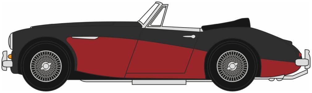 Oxford 76AH3006 Austin Healey 3000 Black/Burgundy  OO Gauge - PRE ORDER £9.95