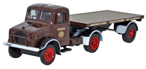 Oxford 76BD008 Bedford OX Flatbed Trailer - GWR *LAST FEW*