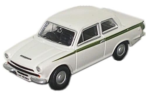 Oxford 76COR1001 Ford Cortina Mk1 - Ermine White/Green