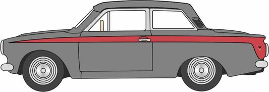 Oxford 76COR1008 Ford Cortina MkI Lombard Grey/Red