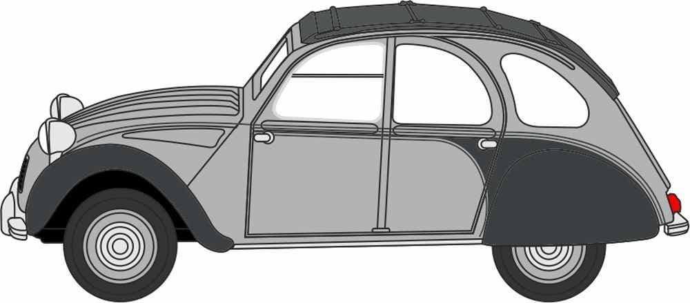 Oxford 76CT006 Citroen 2CV Charleston Cormorant Grey/Midn