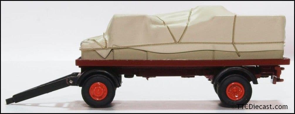 Oxford 76CTR002 Canvassed Trailer Maroon/Red