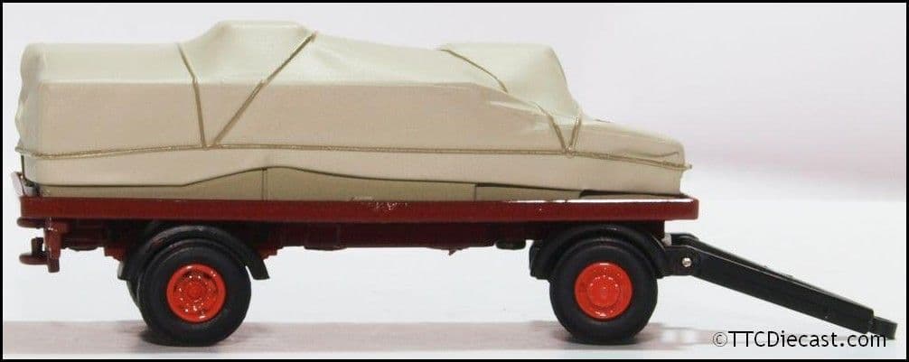 Oxford 76CTR002 Canvassed Trailer Maroon/Red