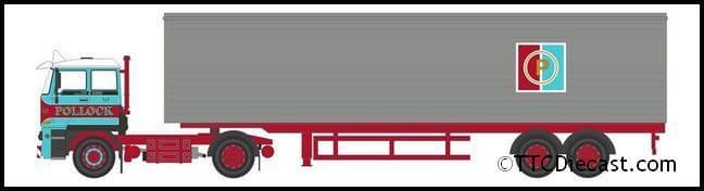 Oxford 76D28003 DAF 3300 Short Van Trailer Pollock