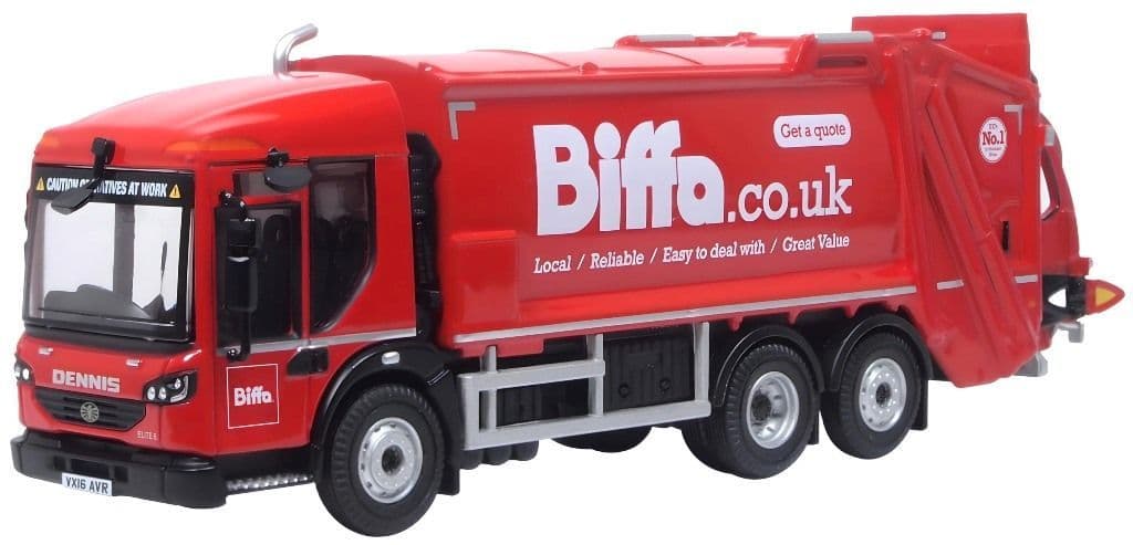 Oxford 76DE001 Biffa Dennis Eagle Olympus Refuse Truck - 1/76 Scale
