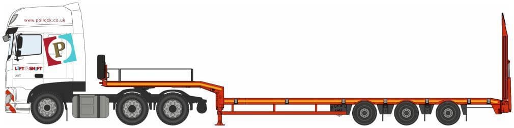 Oxford 76DXF007 Pollock Lift & Shift DAF XF Euro 6 Semi Loader, OO Gauge