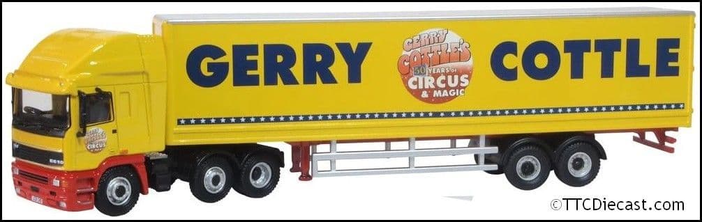 Oxford 76EC004 ERF EC Box Trailer Gerry Cottles Circus 1:76 Scale