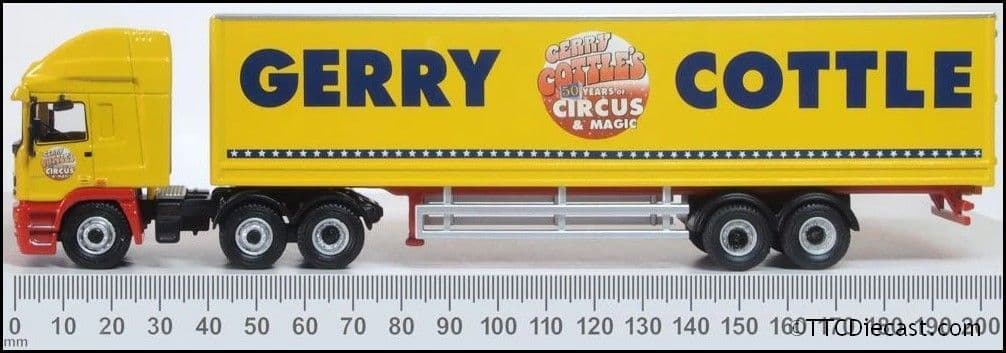 Oxford 76EC004 ERF EC Box Trailer Gerry Cottles Circus 1:76 Scale