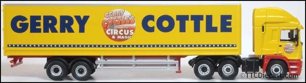 Oxford 76EC004 ERF EC Box Trailer Gerry Cottles Circus 1:76 Scale