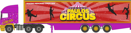 Oxford 76EC005 Paulos Circus ERF EC Box Trailer 1/76 Scale