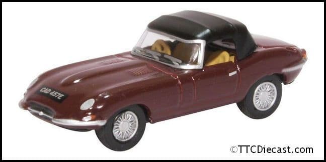 Oxford 76ETYP012 Jaguar E Type Soft Top Imperial Maroon