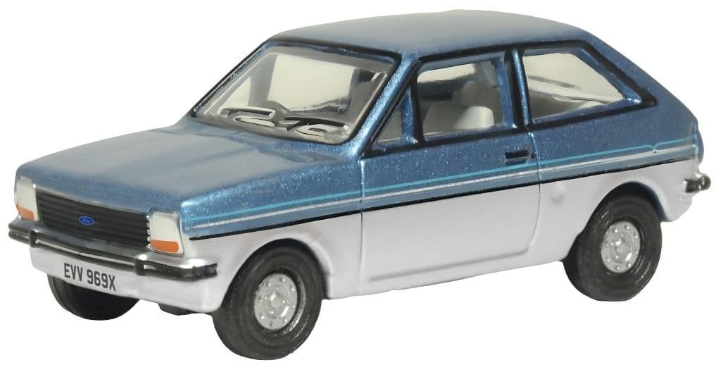 Oxford 76FF007 Ford Fiesta MkI Titan Blue/Strato Silver - 1/76 Scale