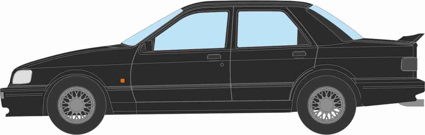 Oxford 76FS001 Ford Sierra Sapphire - Ebony Black*LAST FEW*