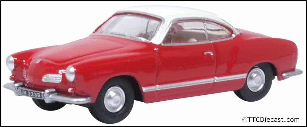 Oxford 76KG001 VW Karmann Ghia Henna Red/Pearl White 1/76 Scale