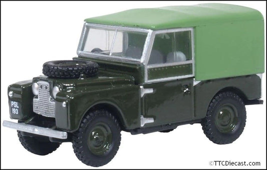 Oxford 76LAN188024 Bronze Green Land Rover Series I 88' Canvas (Rails) 1:76 Scale