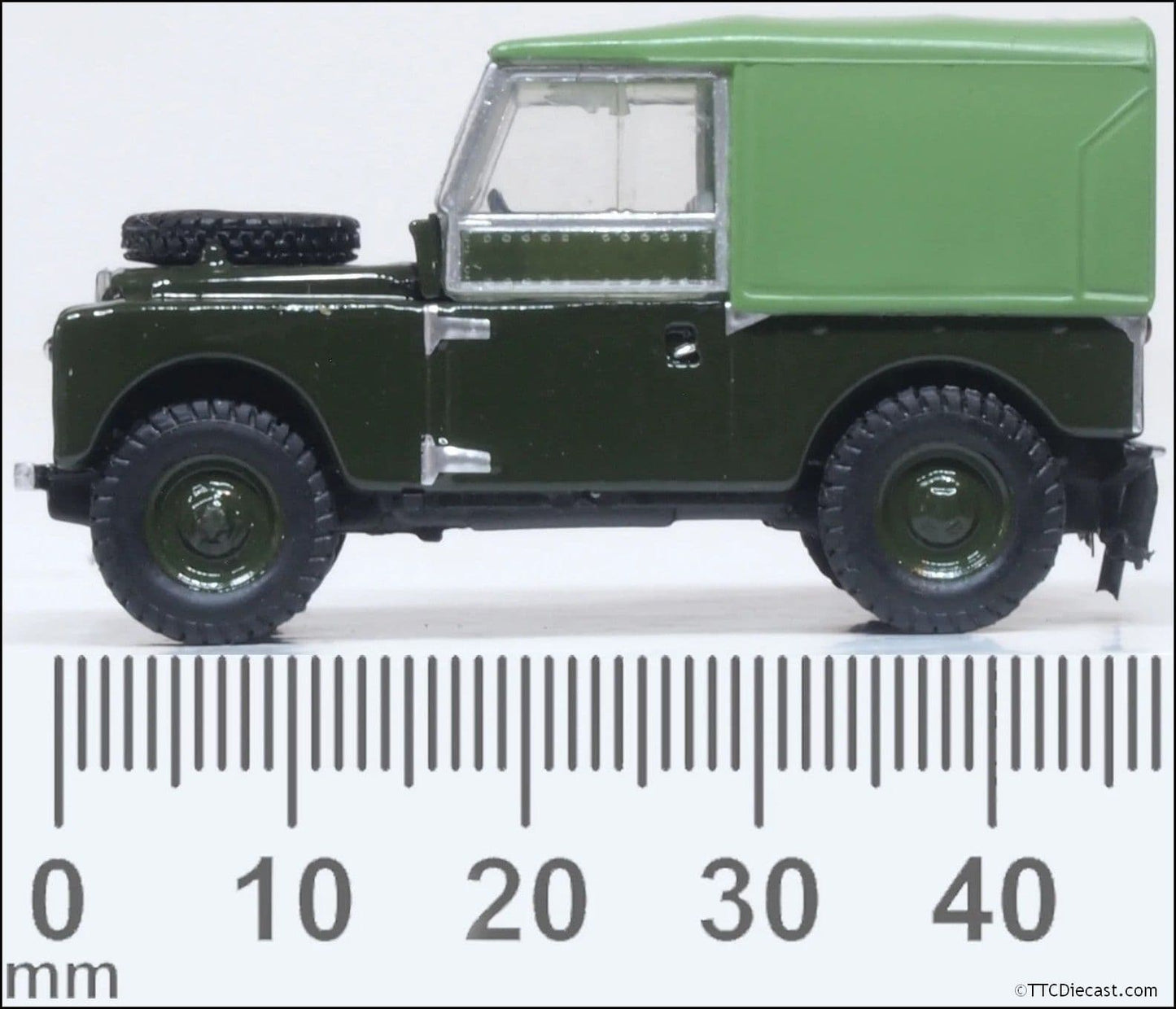 Oxford 76LAN188024 Bronze Green Land Rover Series I 88' Canvas (Rails) 1:76 Scale