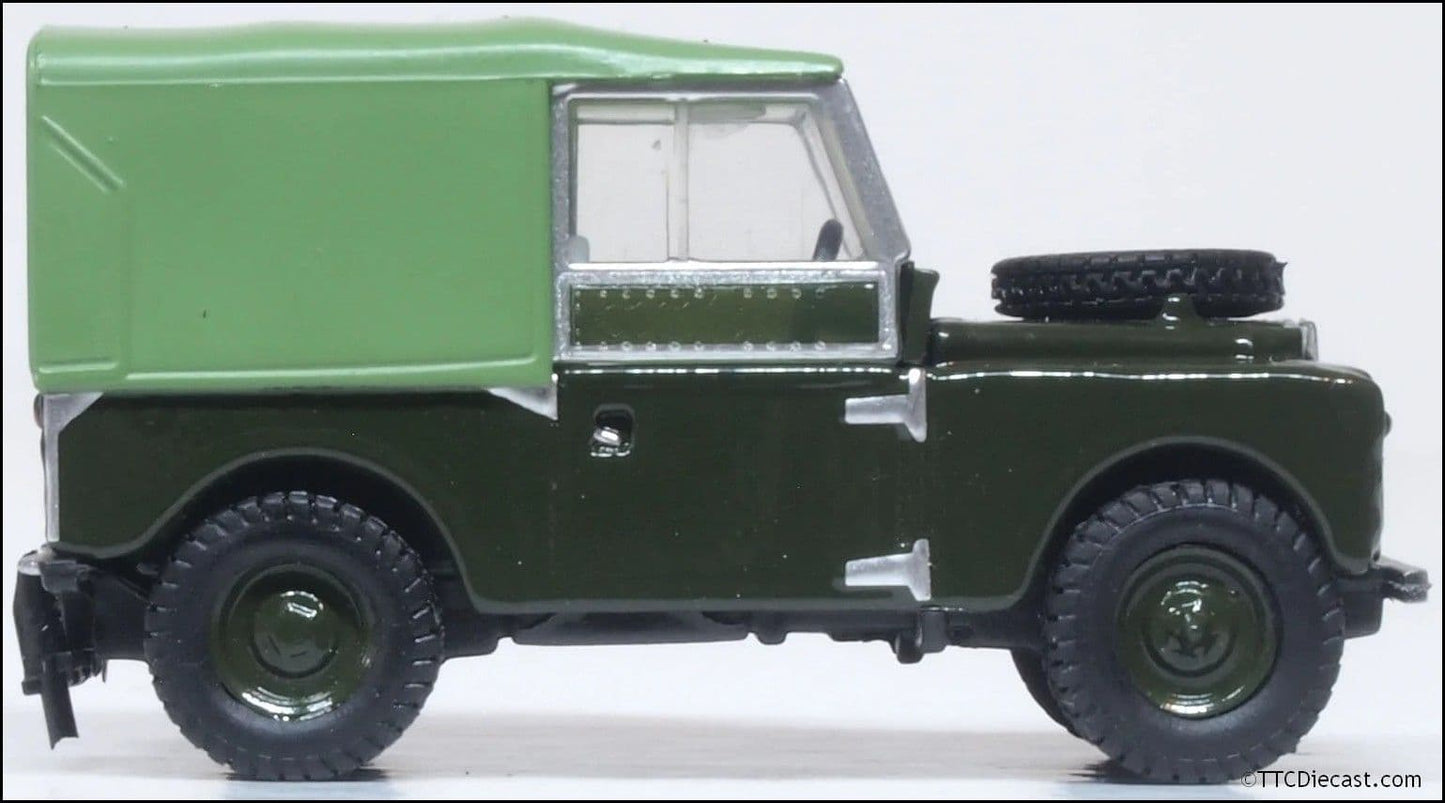 Oxford 76LAN188024 Bronze Green Land Rover Series I 88' Canvas (Rails) 1:76 Scale