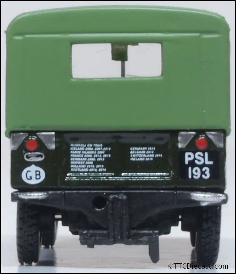 Oxford 76LAN188024 Bronze Green Land Rover Series I 88' Canvas (Rails) 1:76 Scale