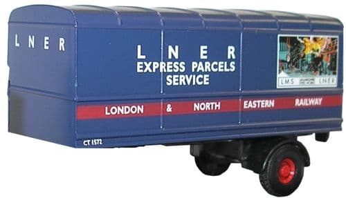 Oxford 76MH004T Box Trailer 2pc Set - LNER