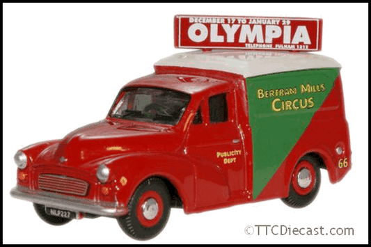 Oxford 76MM058 Morris Minor Van - Bertram Mills Circus