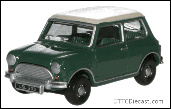 Oxford 76MN003 Austin Mini - Almond Green/Old Eng White