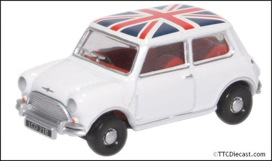 Oxford 76MN011 Austin Mini Cooper White Union Jack