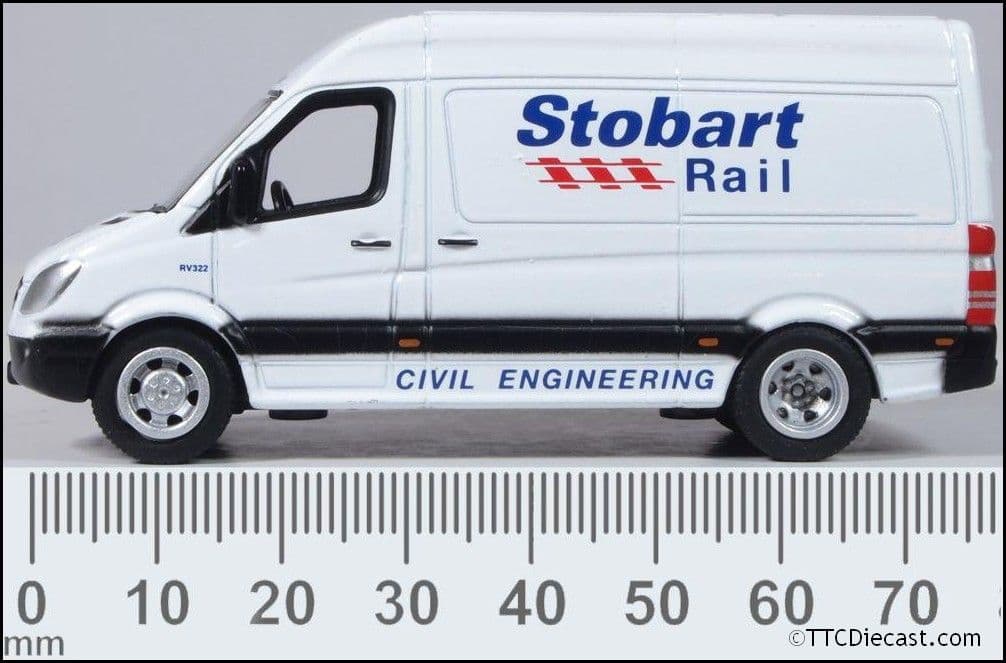 Oxford 76MSV002 Mercedes Sprinter Van Stobart Rail, OO Gauge