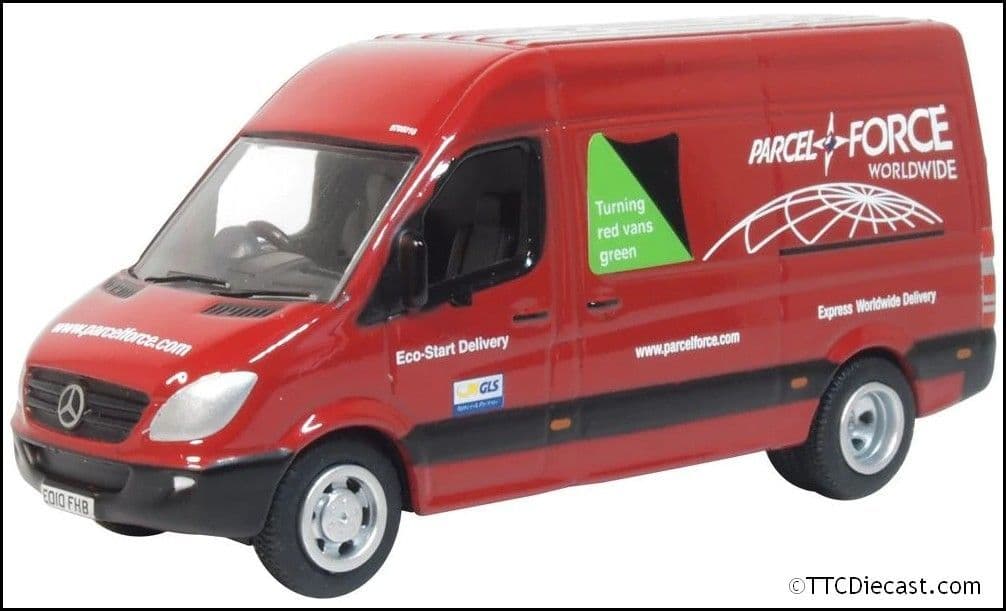 Parcelforce Trailer Oxford 76MSV005 Mercedes Sprinter Parcelforce 1/76 Scale – TTCDiecast.com